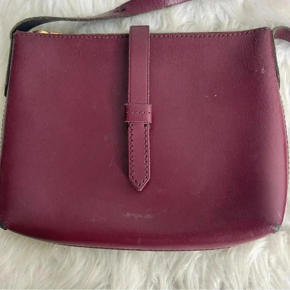J. Crew Burgundy Leather Crossbody Purse